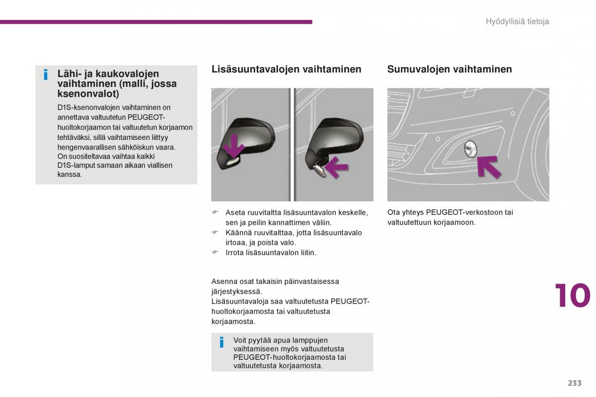 Peugeot 5008 II 2 omistajan kasikirja / page 235