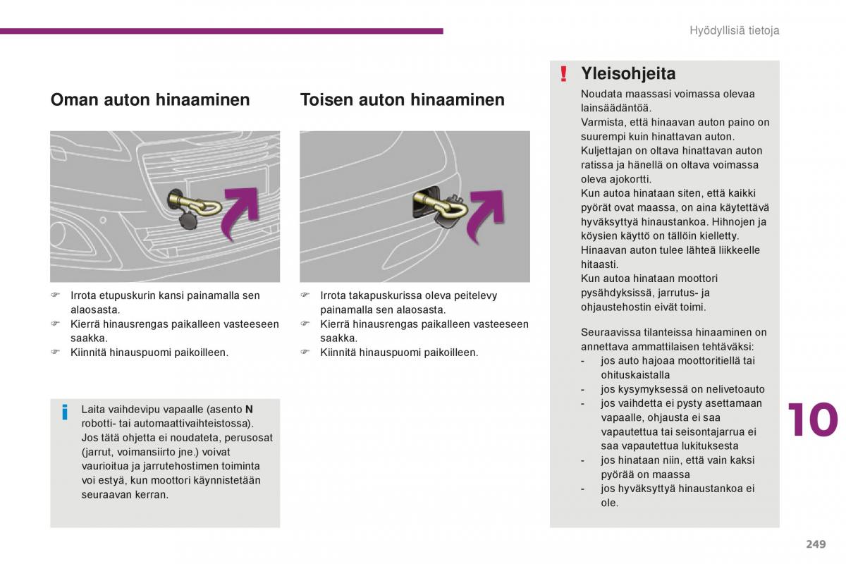 Peugeot 5008 II 2 omistajan kasikirja / page 251