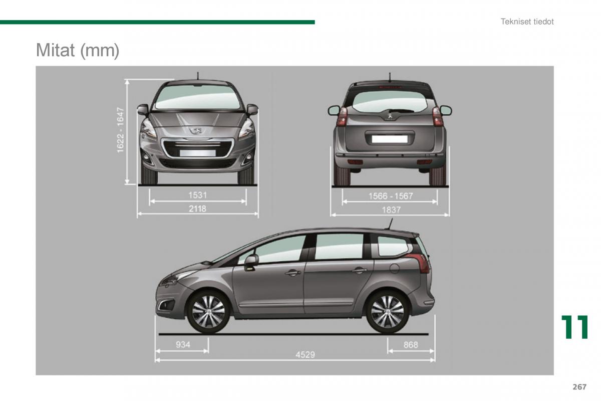 Peugeot 5008 II 2 omistajan kasikirja / page 269