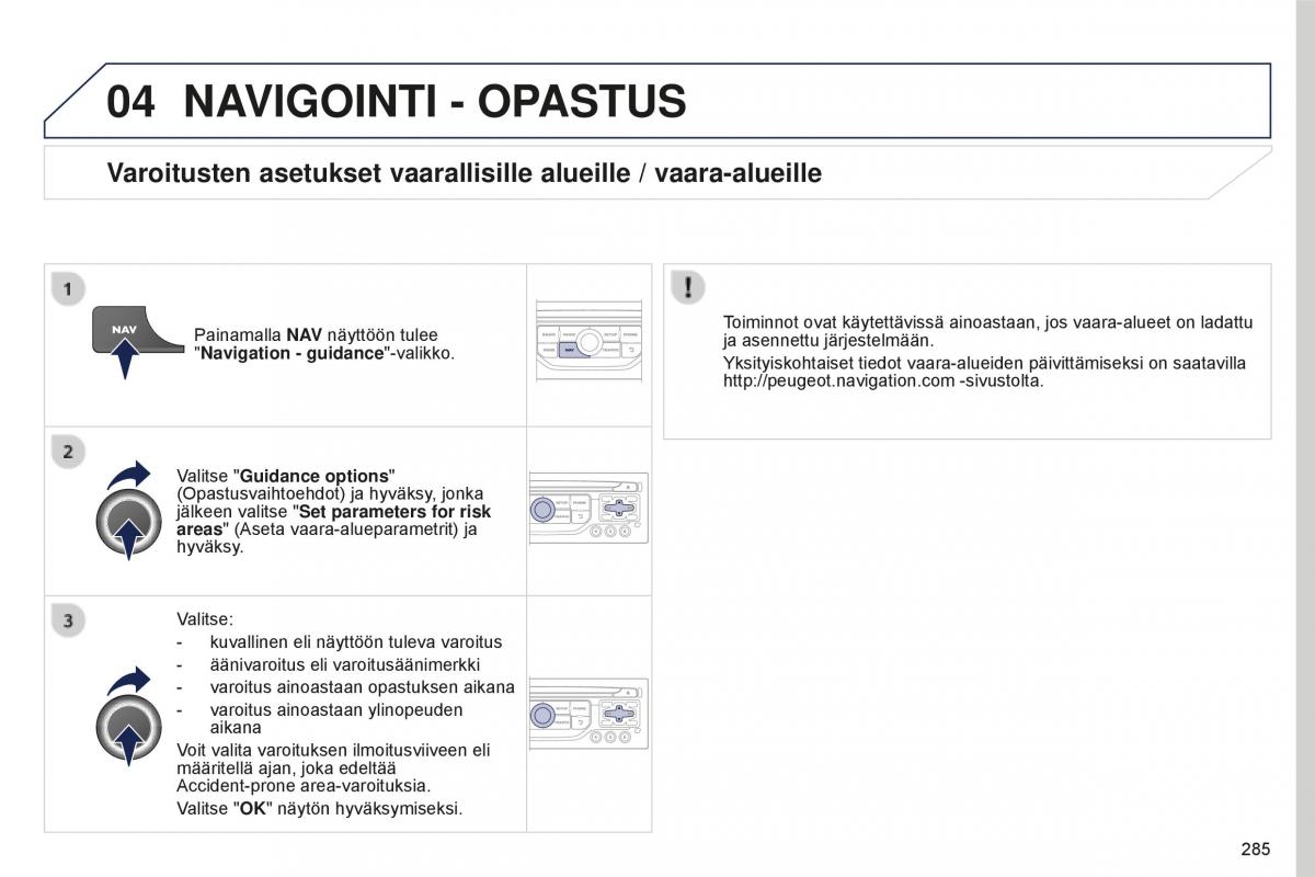 Peugeot 5008 II 2 omistajan kasikirja / page 287