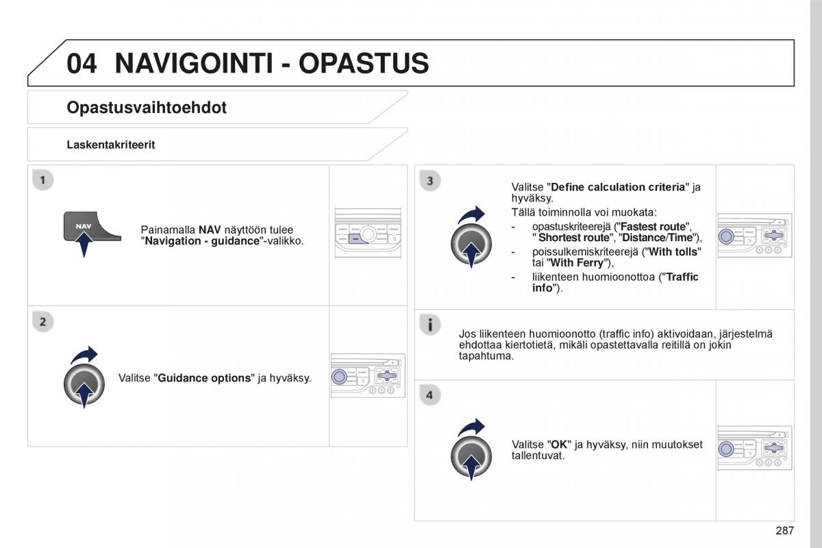 Peugeot 5008 II 2 omistajan kasikirja / page 289