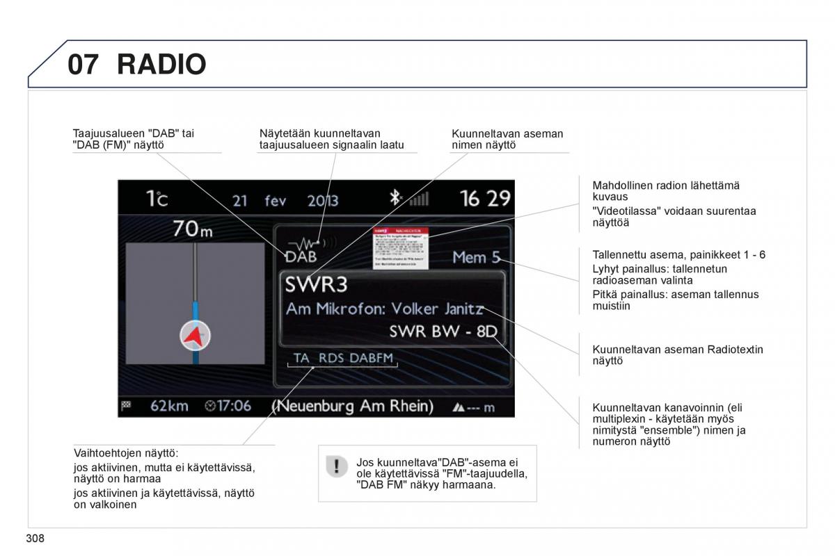 Peugeot 5008 II 2 omistajan kasikirja / page 310