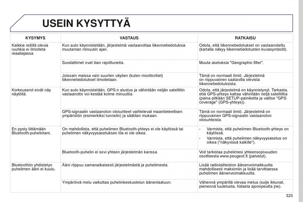 Peugeot 5008 II 2 omistajan kasikirja / page 325