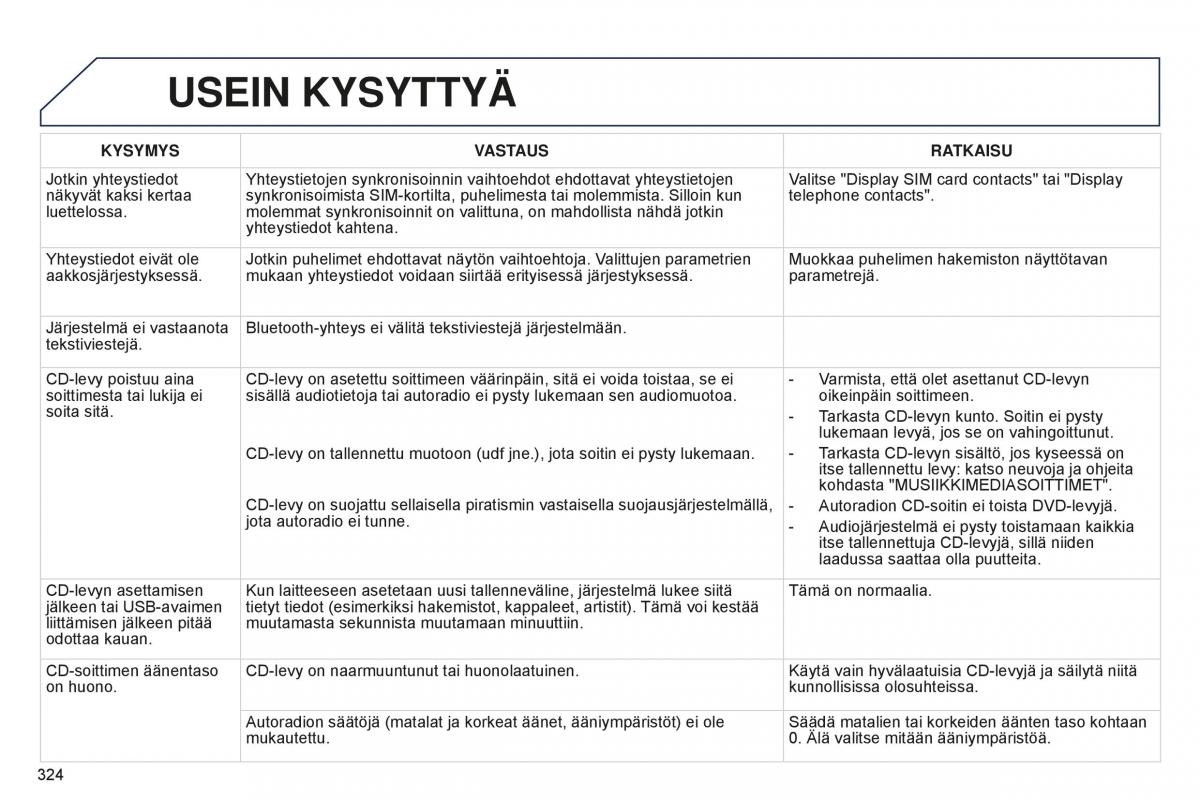 Peugeot 5008 II 2 omistajan kasikirja / page 326