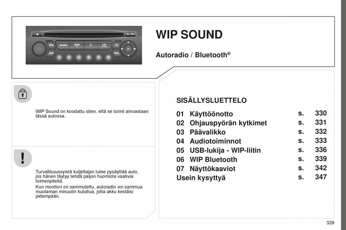 Peugeot 5008 II 2 omistajan kasikirja / page 331