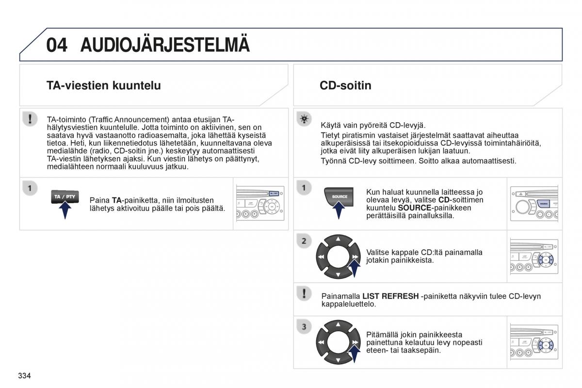 Peugeot 5008 II 2 omistajan kasikirja / page 336