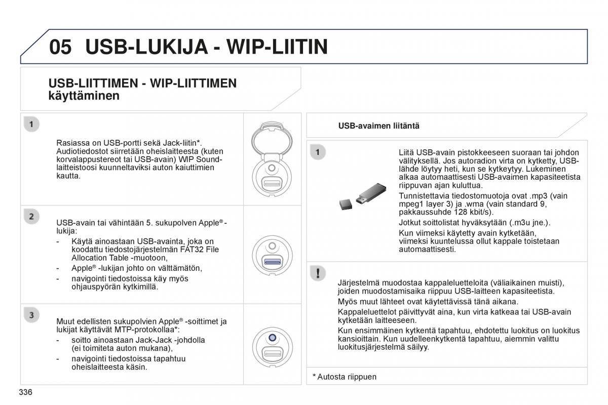 Peugeot 5008 II 2 omistajan kasikirja / page 338