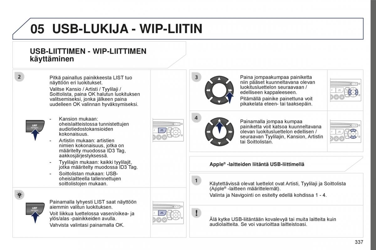 Peugeot 5008 II 2 omistajan kasikirja / page 339