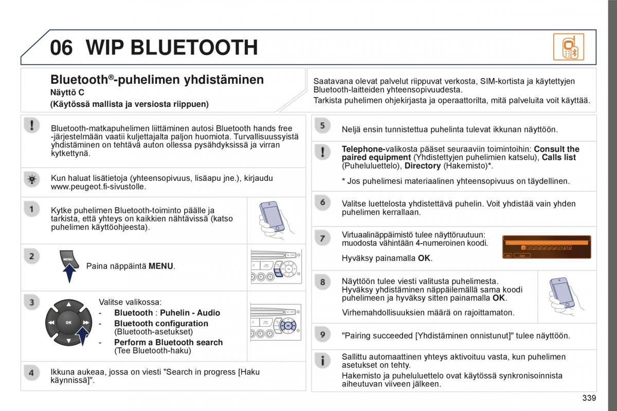 Peugeot 5008 II 2 omistajan kasikirja / page 341