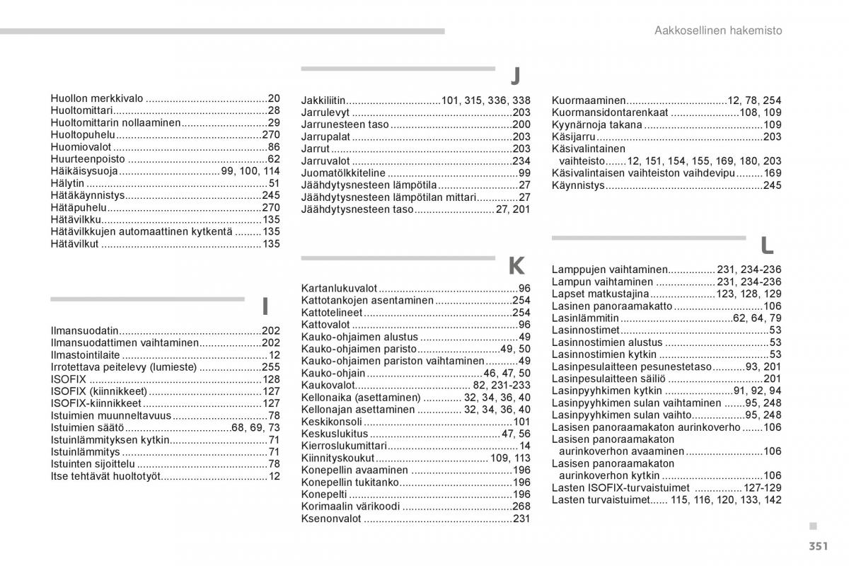 Peugeot 5008 II 2 omistajan kasikirja / page 353