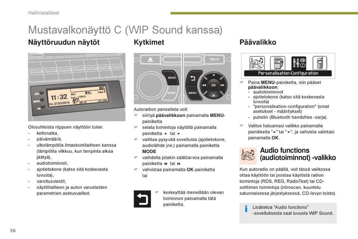 Peugeot 5008 II 2 omistajan kasikirja / page 38