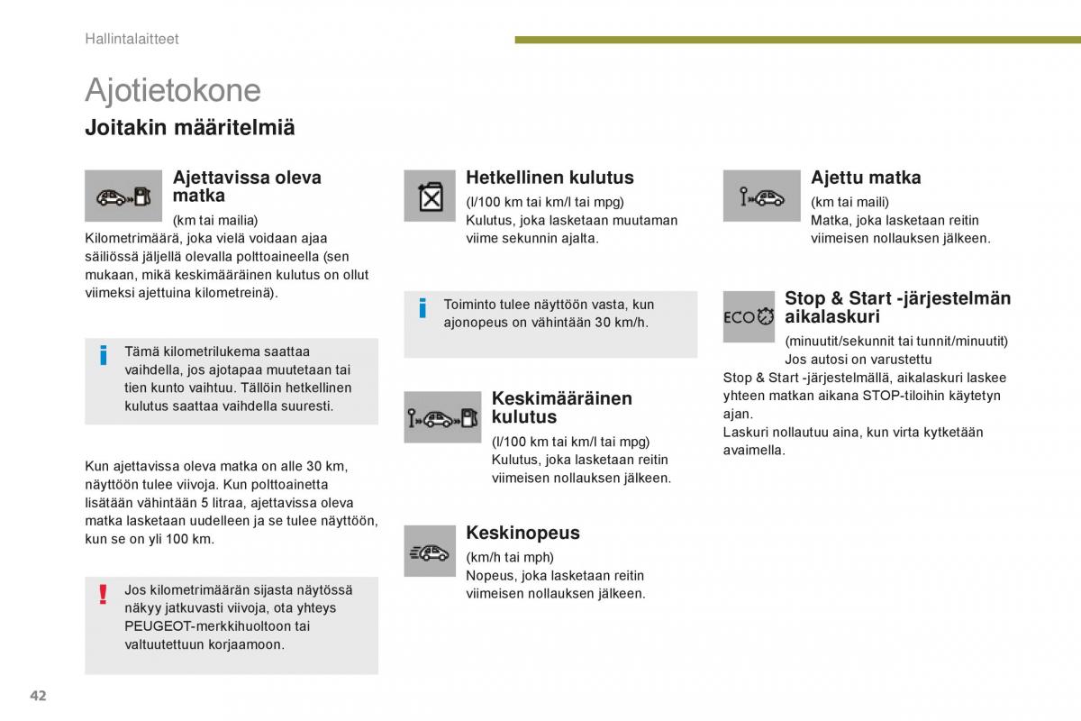 Peugeot 5008 II 2 omistajan kasikirja / page 44