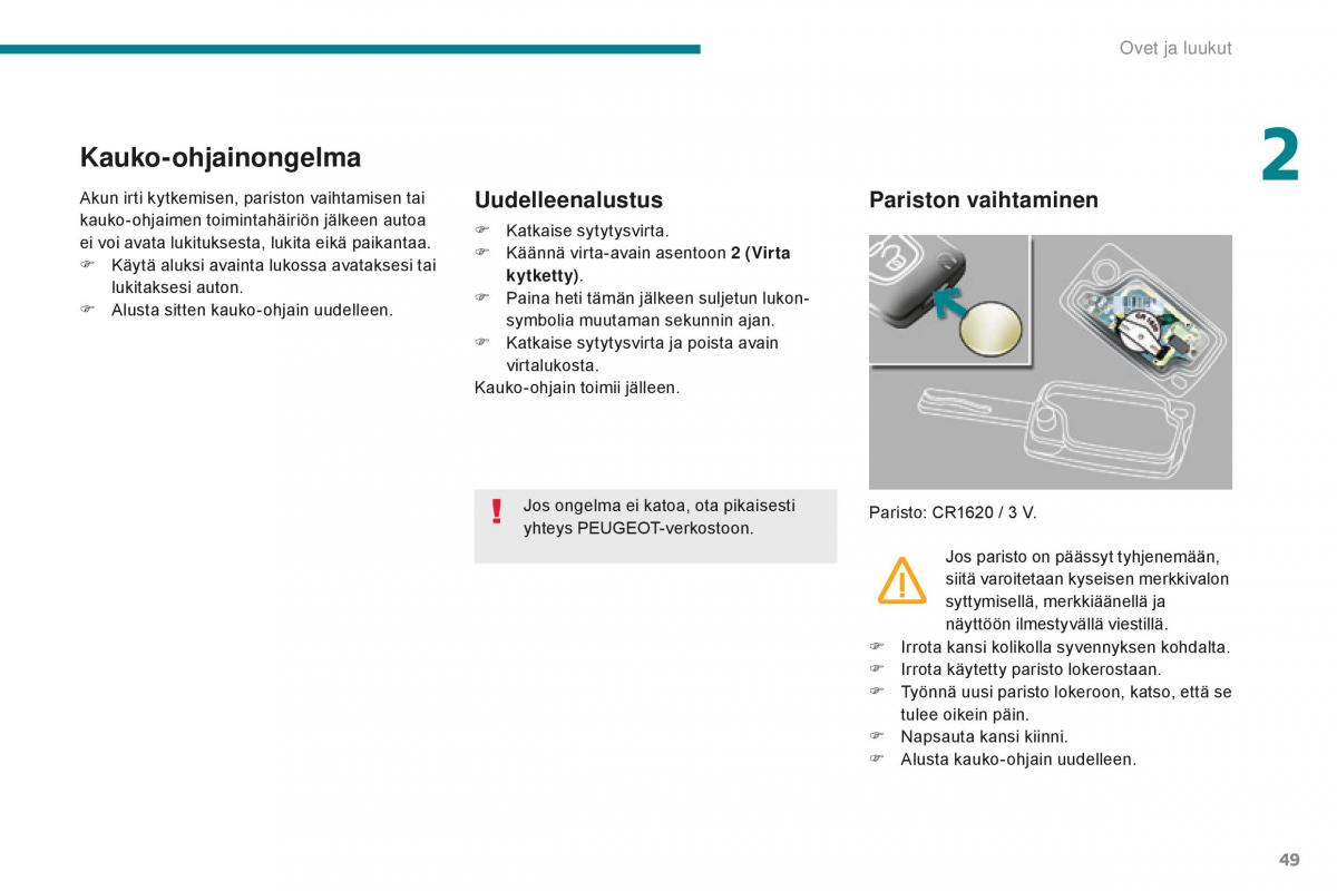 Peugeot 5008 II 2 omistajan kasikirja / page 51