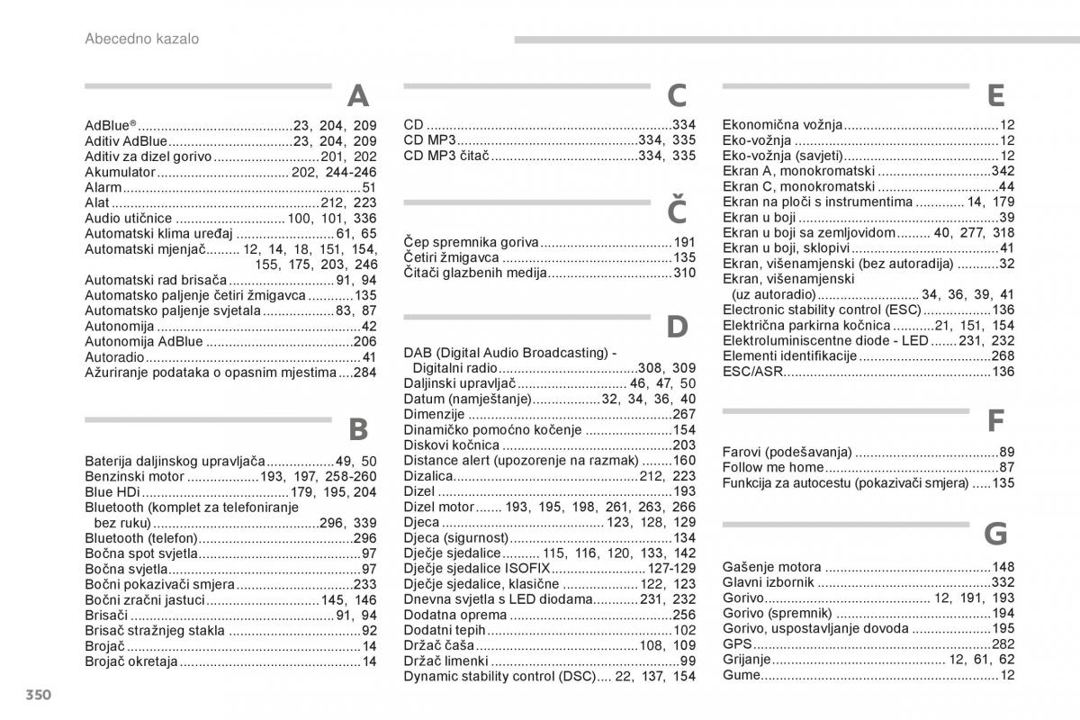 Peugeot 5008 II 2 vlasnicko uputstvo / page 352