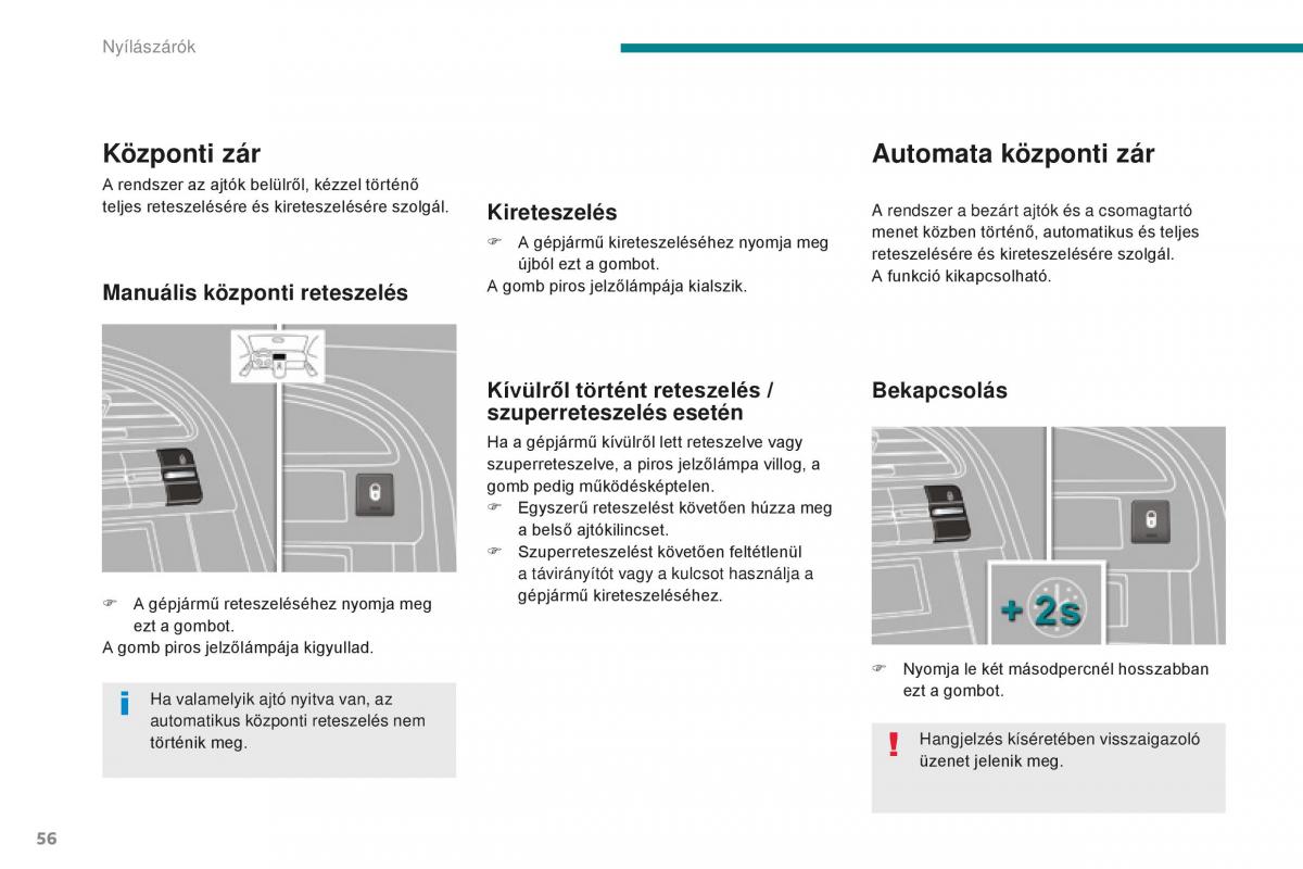 Peugeot 5008 II 2 Kezelesi utmutato / page 58