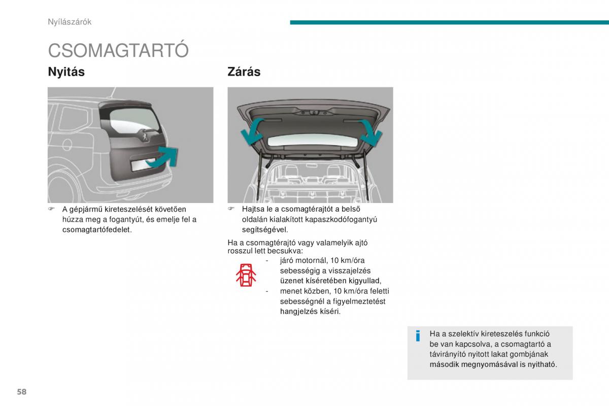 Peugeot 5008 II 2 Kezelesi utmutato / page 60