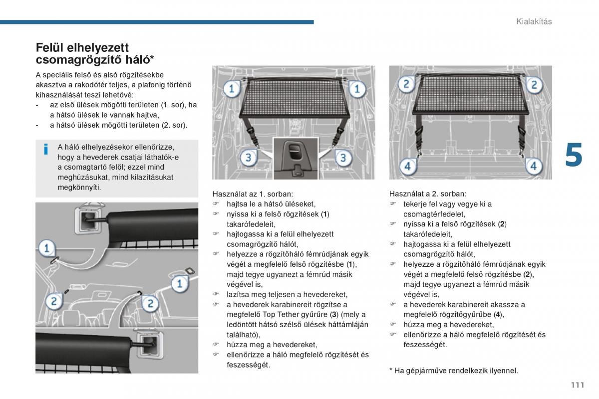 Peugeot 5008 II 2 Kezelesi utmutato / page 113