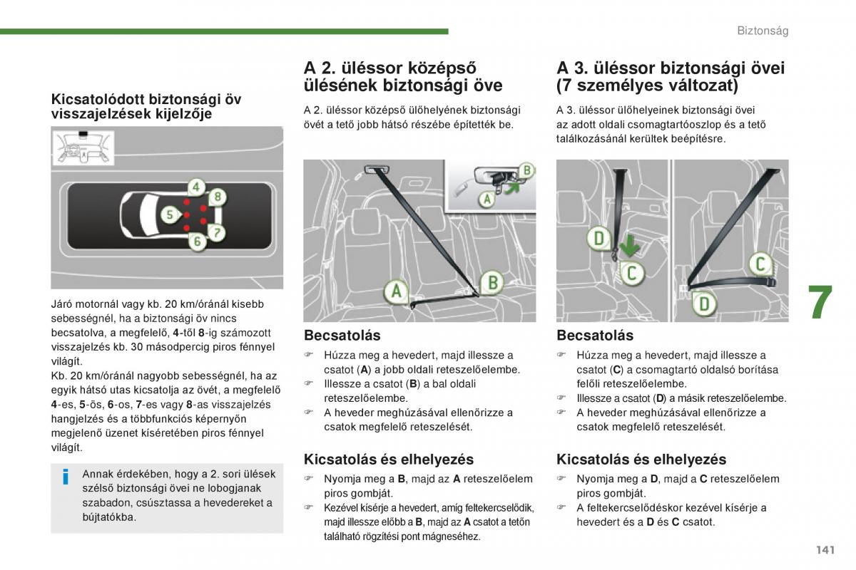 Peugeot 5008 II 2 Kezelesi utmutato / page 143