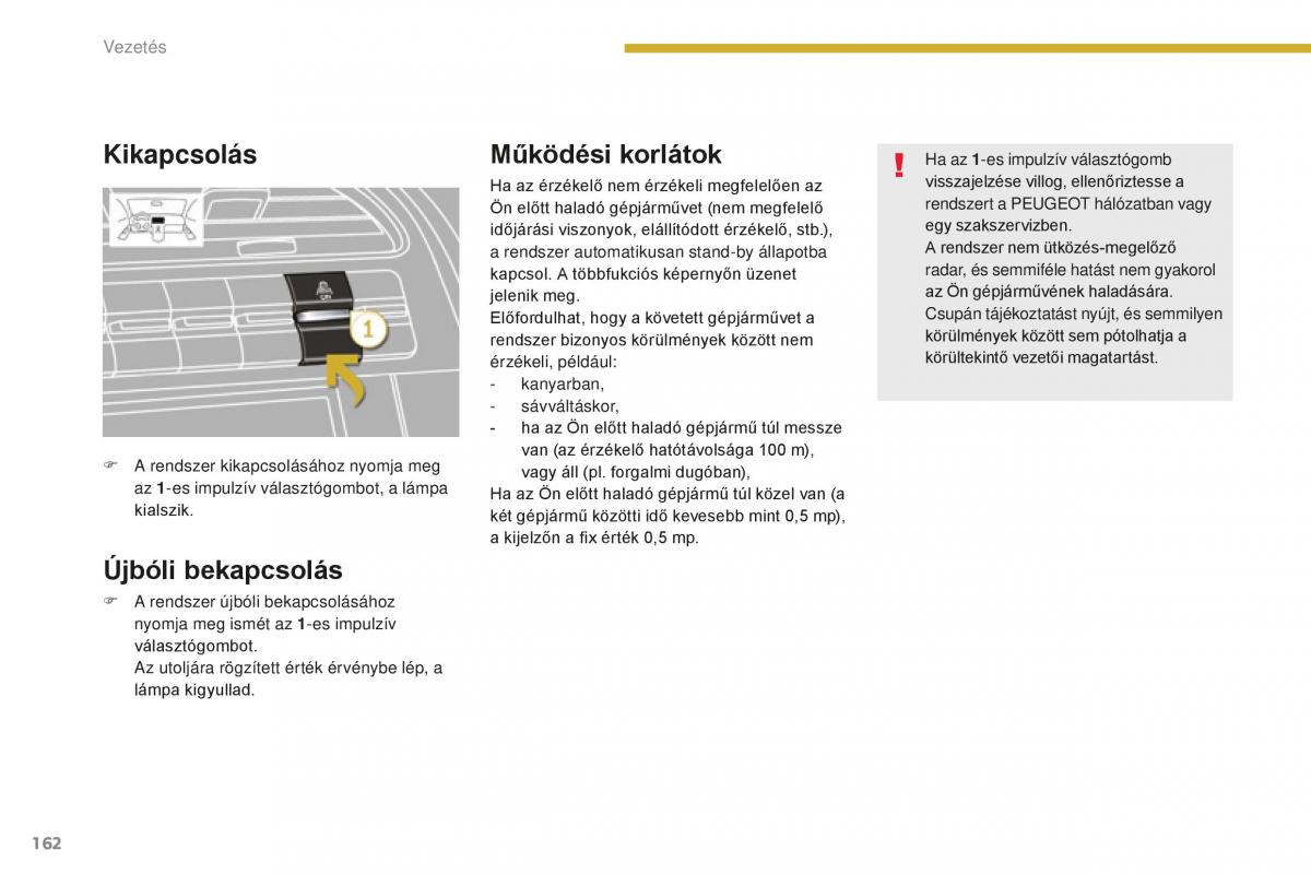 Peugeot 5008 II 2 Kezelesi utmutato / page 164