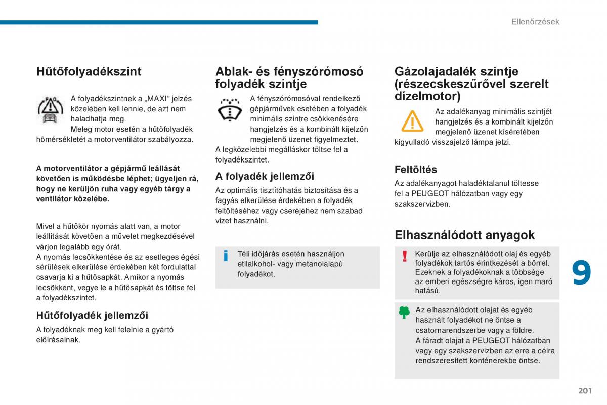 Peugeot 5008 II 2 Kezelesi utmutato / page 203