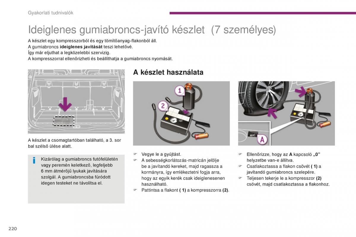 Peugeot 5008 II 2 Kezelesi utmutato / page 222