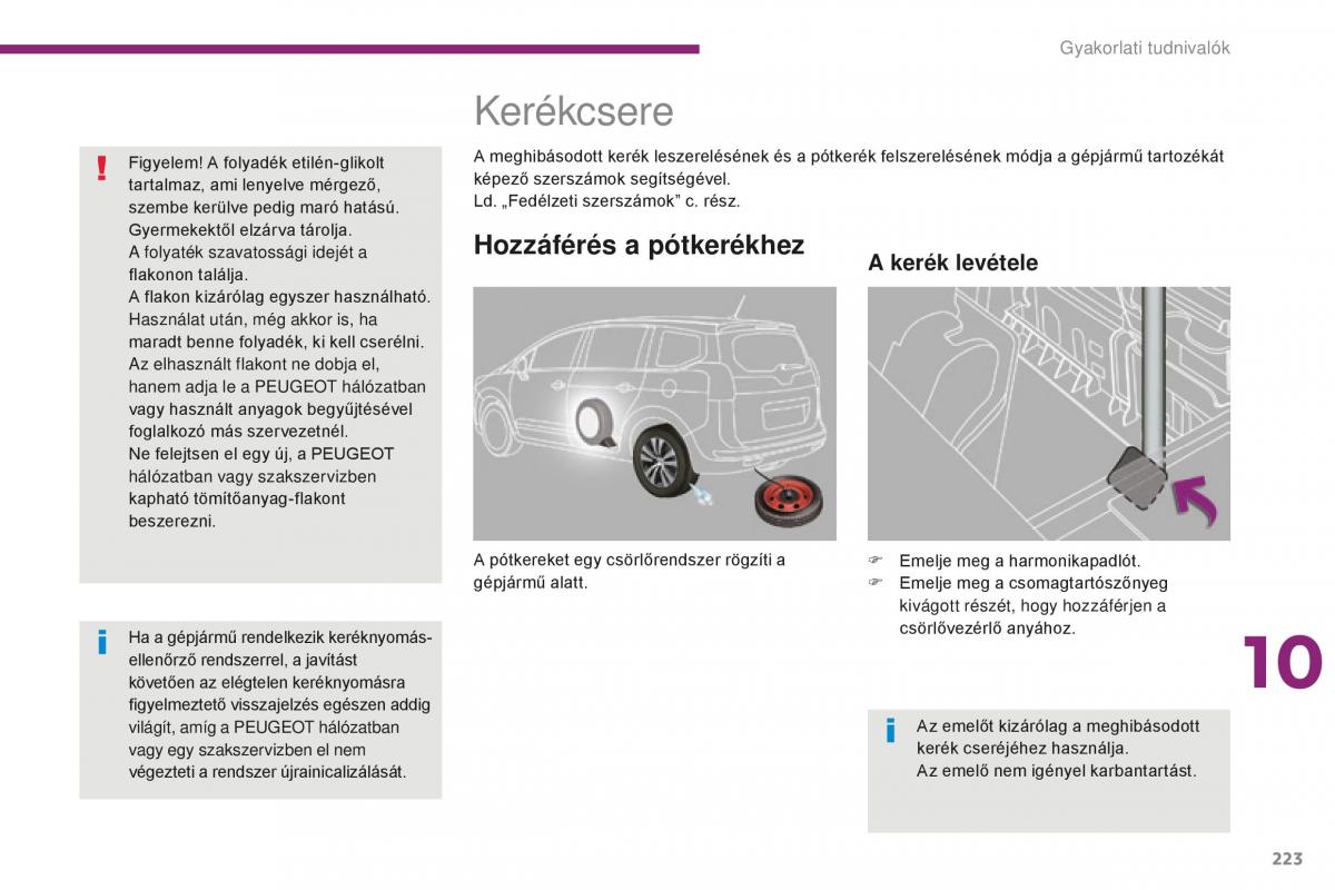 Peugeot 5008 II 2 Kezelesi utmutato / page 225