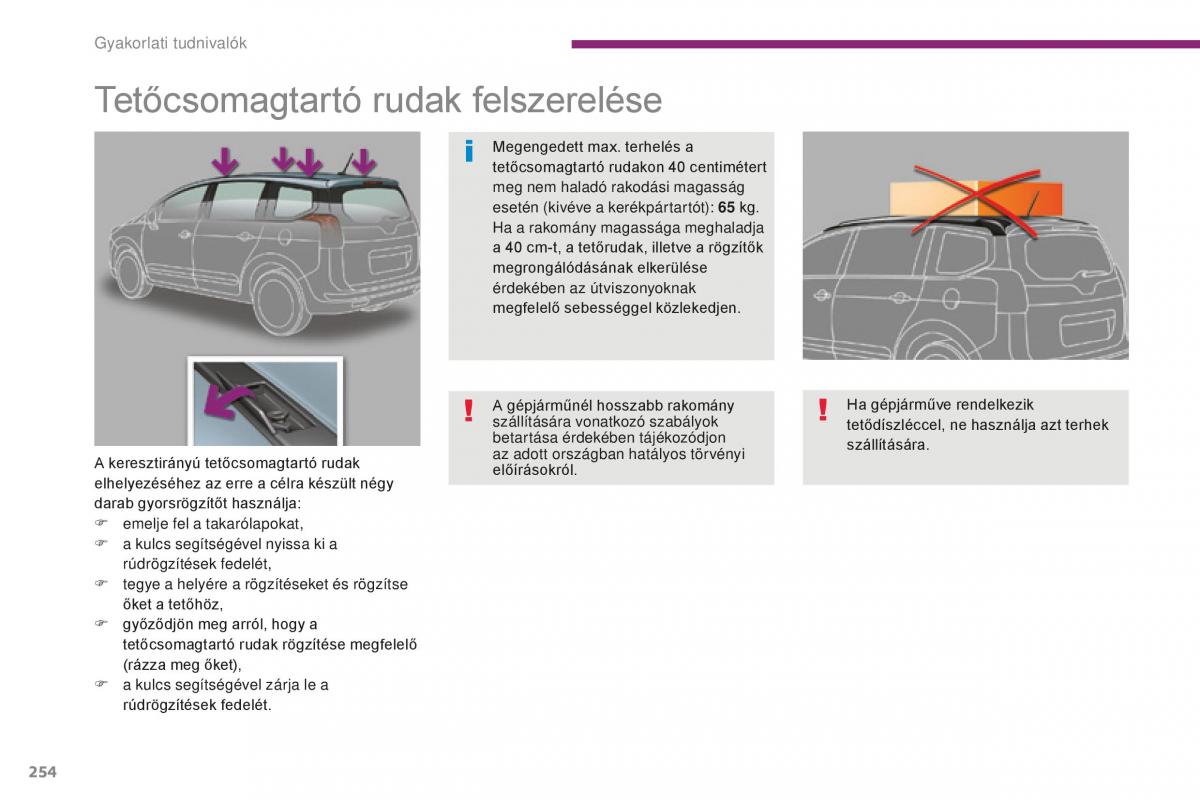 Peugeot 5008 II 2 Kezelesi utmutato / page 256