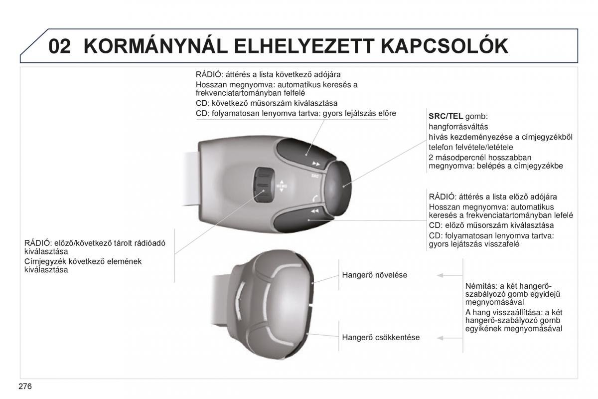 Peugeot 5008 II 2 Kezelesi utmutato / page 278