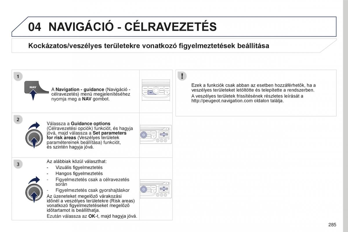 Peugeot 5008 II 2 Kezelesi utmutato / page 287