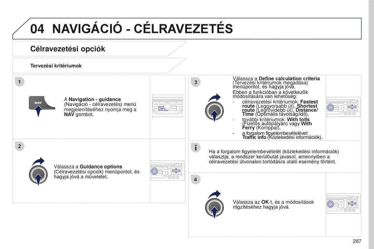 Peugeot 5008 II 2 Kezelesi utmutato / page 289