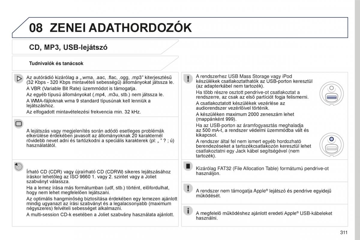 Peugeot 5008 II 2 Kezelesi utmutato / page 313