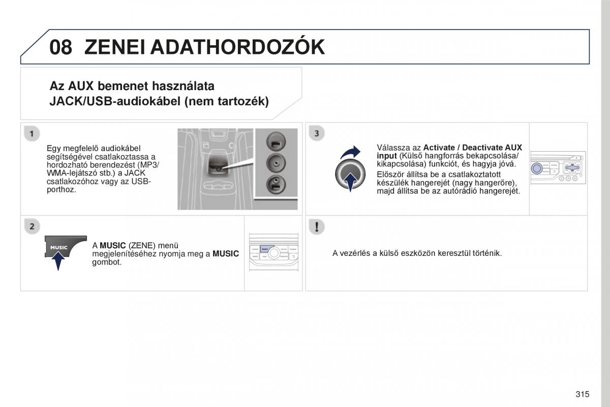 Peugeot 5008 II 2 Kezelesi utmutato / page 317