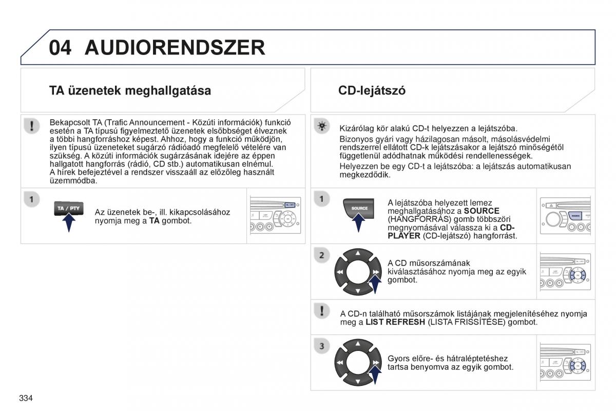 Peugeot 5008 II 2 Kezelesi utmutato / page 336