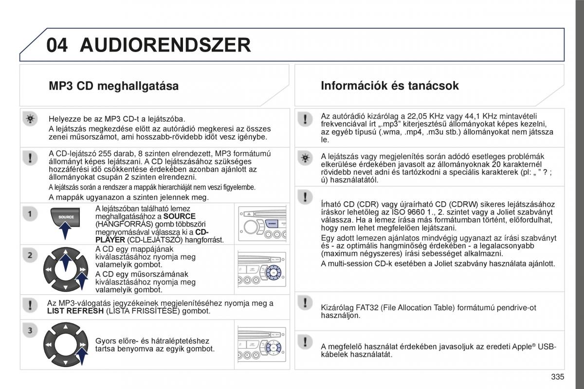 Peugeot 5008 II 2 Kezelesi utmutato / page 337