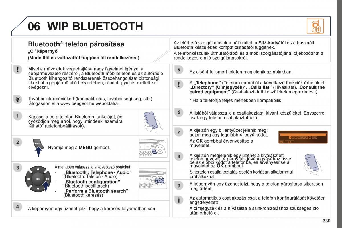 Peugeot 5008 II 2 Kezelesi utmutato / page 341