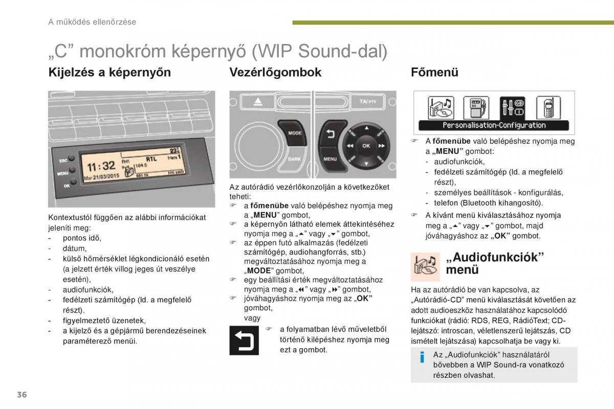 Peugeot 5008 II 2 Kezelesi utmutato / page 38