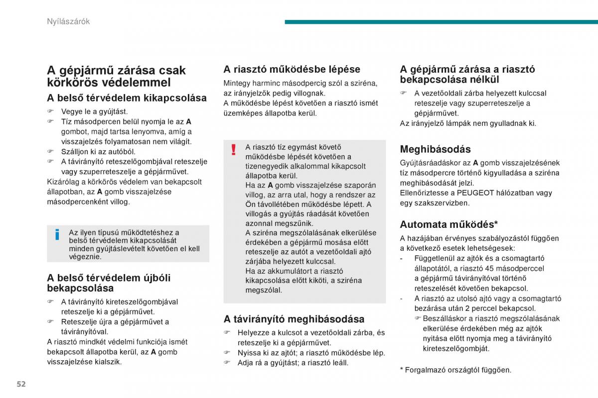 Peugeot 5008 II 2 Kezelesi utmutato / page 54