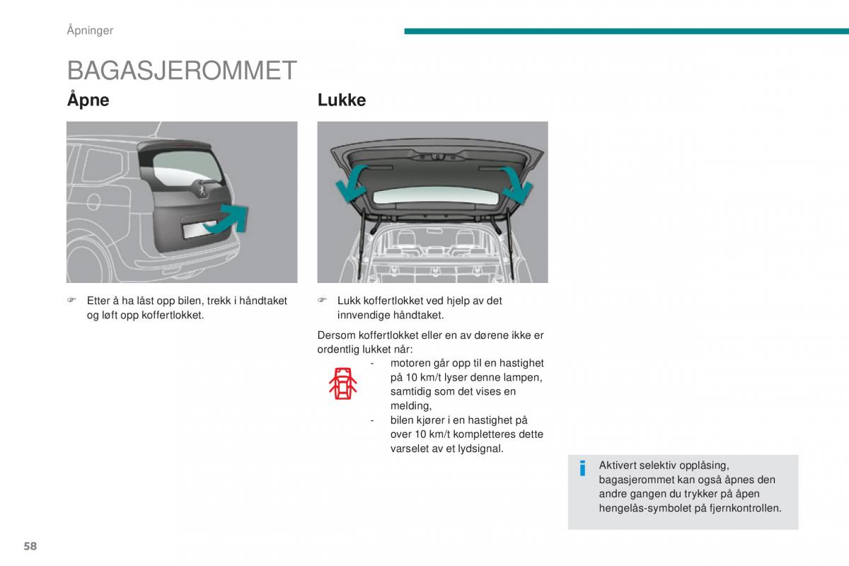 Peugeot 5008 II 2 bruksanvisningen / page 60