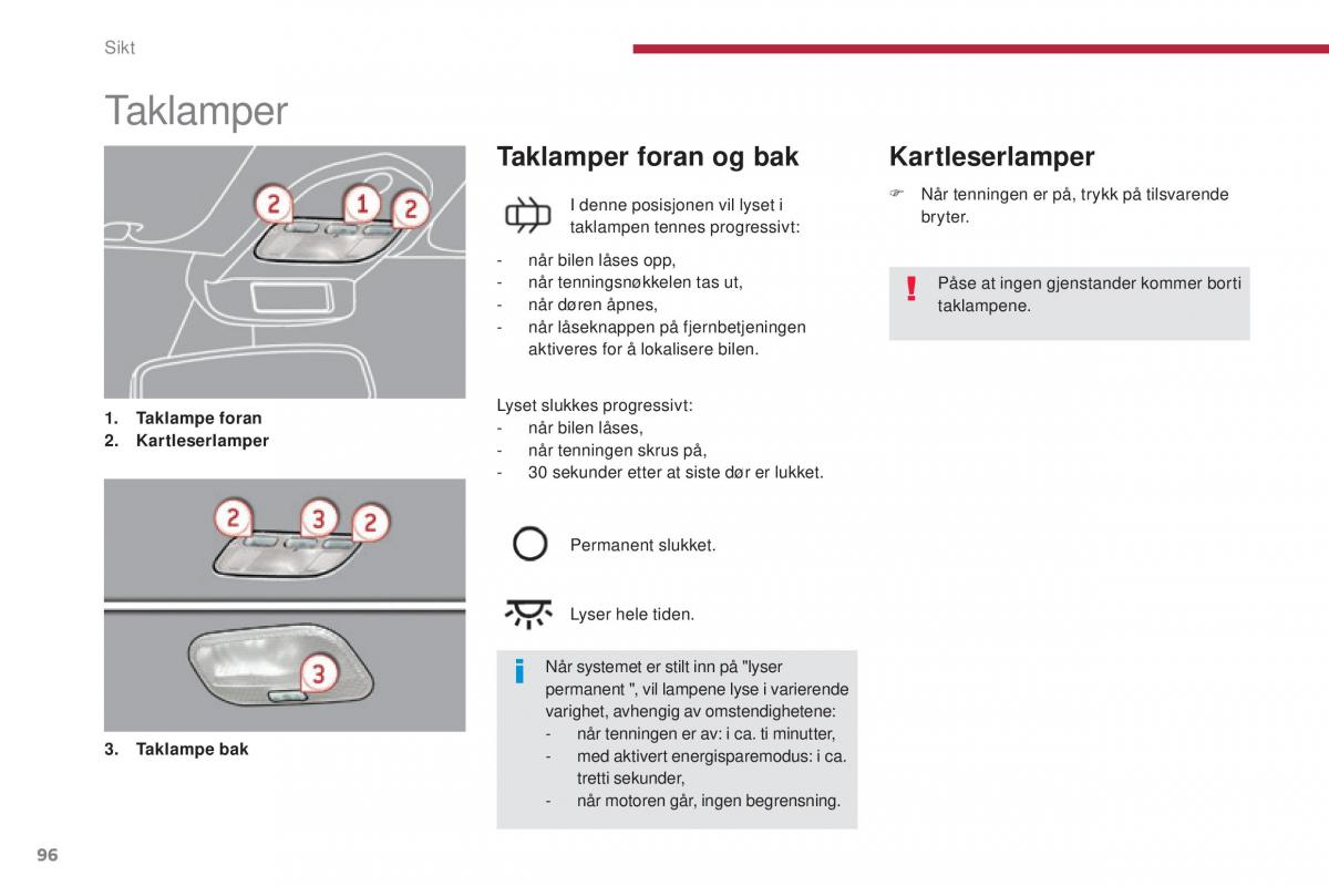 Peugeot 5008 II 2 bruksanvisningen / page 98