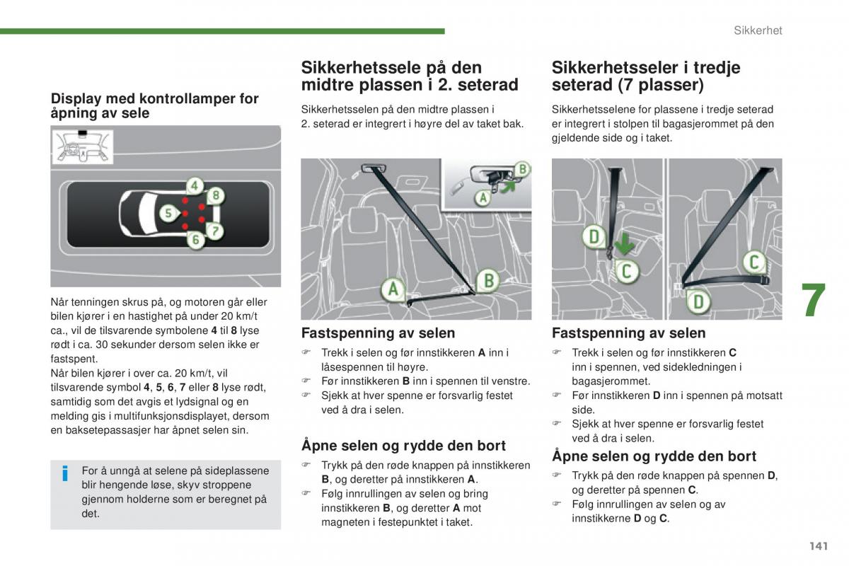 Peugeot 5008 II 2 bruksanvisningen / page 143