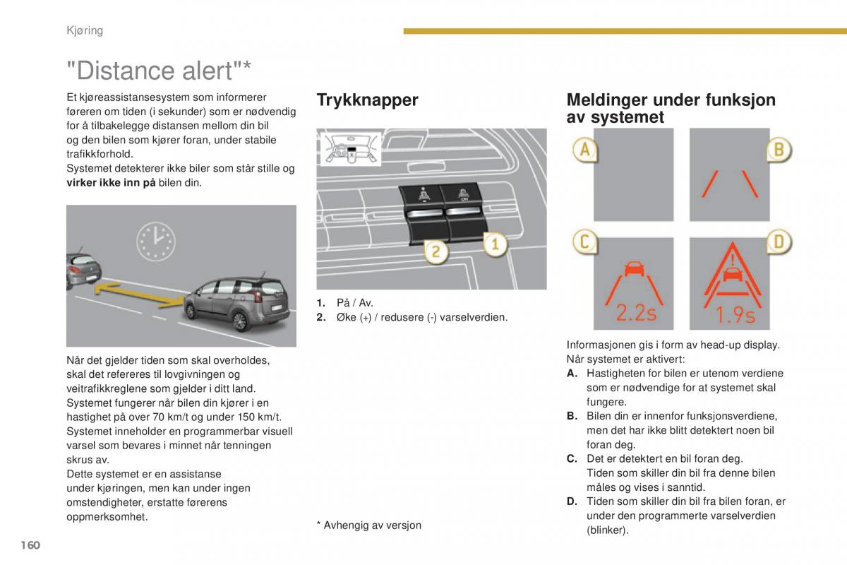 Peugeot 5008 II 2 bruksanvisningen / page 162