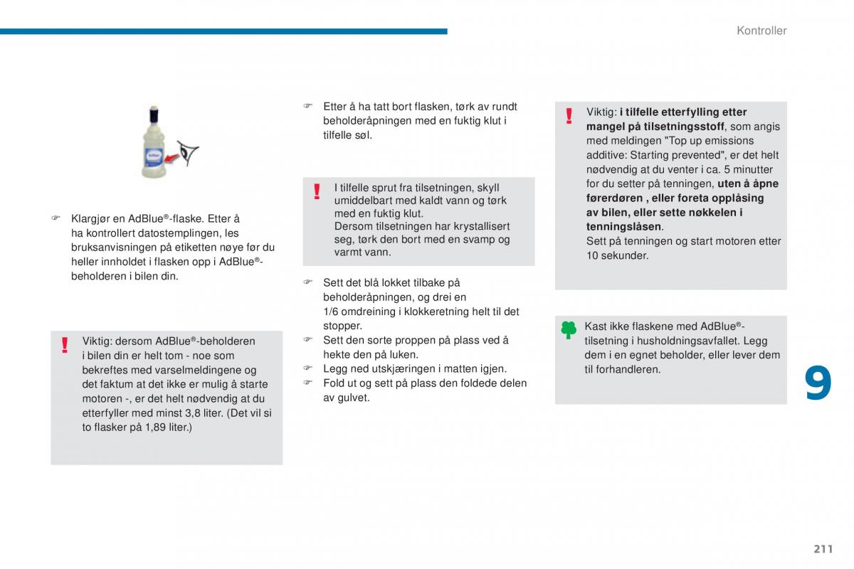 Peugeot 5008 II 2 bruksanvisningen / page 213