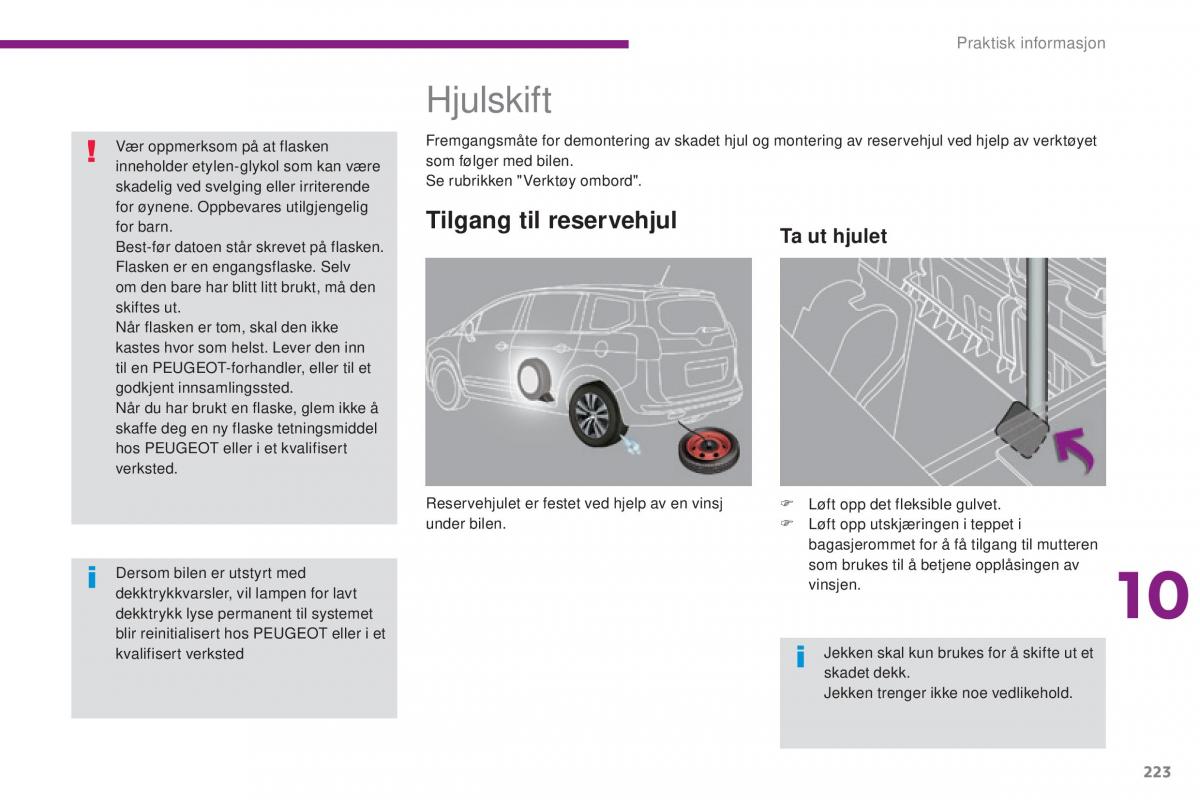 Peugeot 5008 II 2 bruksanvisningen / page 225