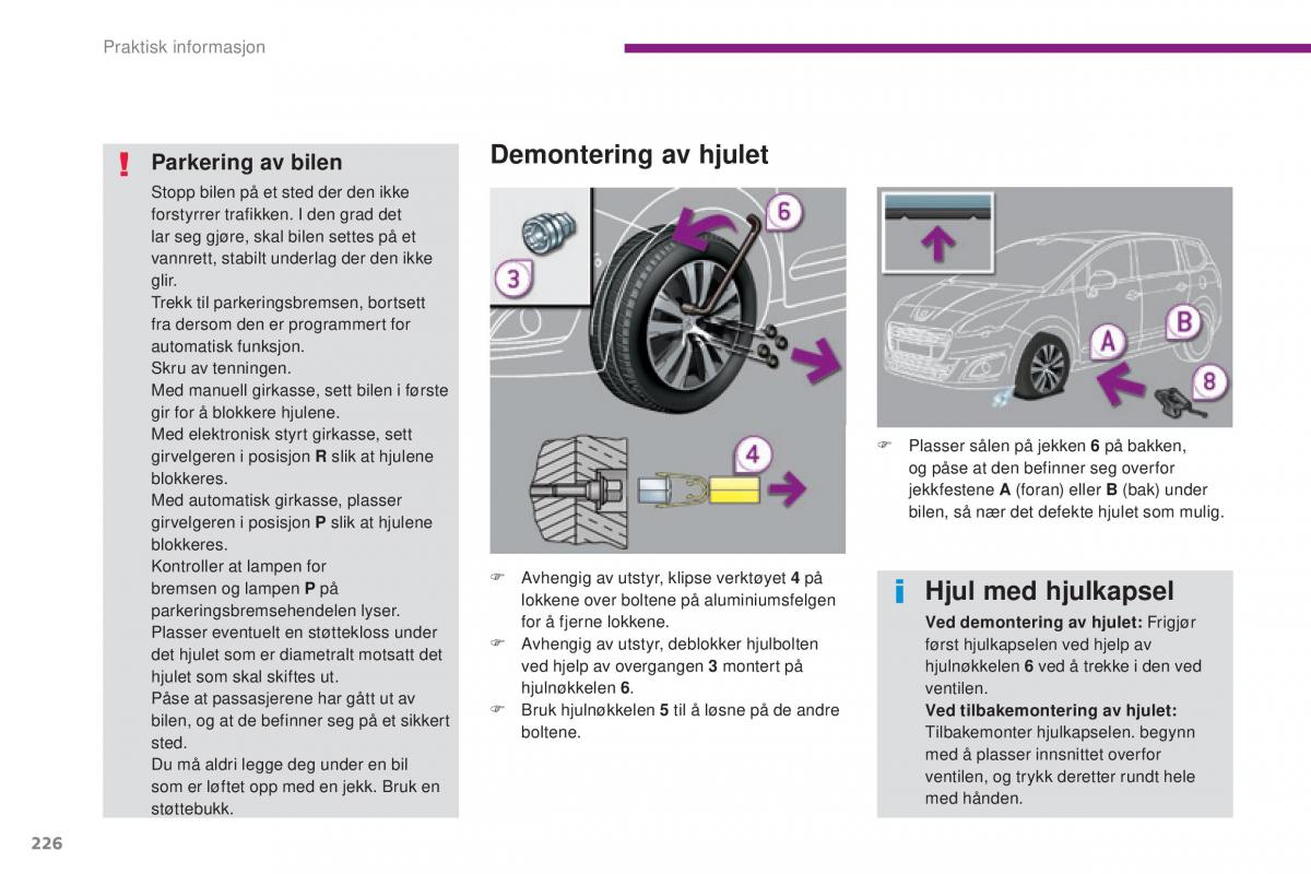 Peugeot 5008 II 2 bruksanvisningen / page 228