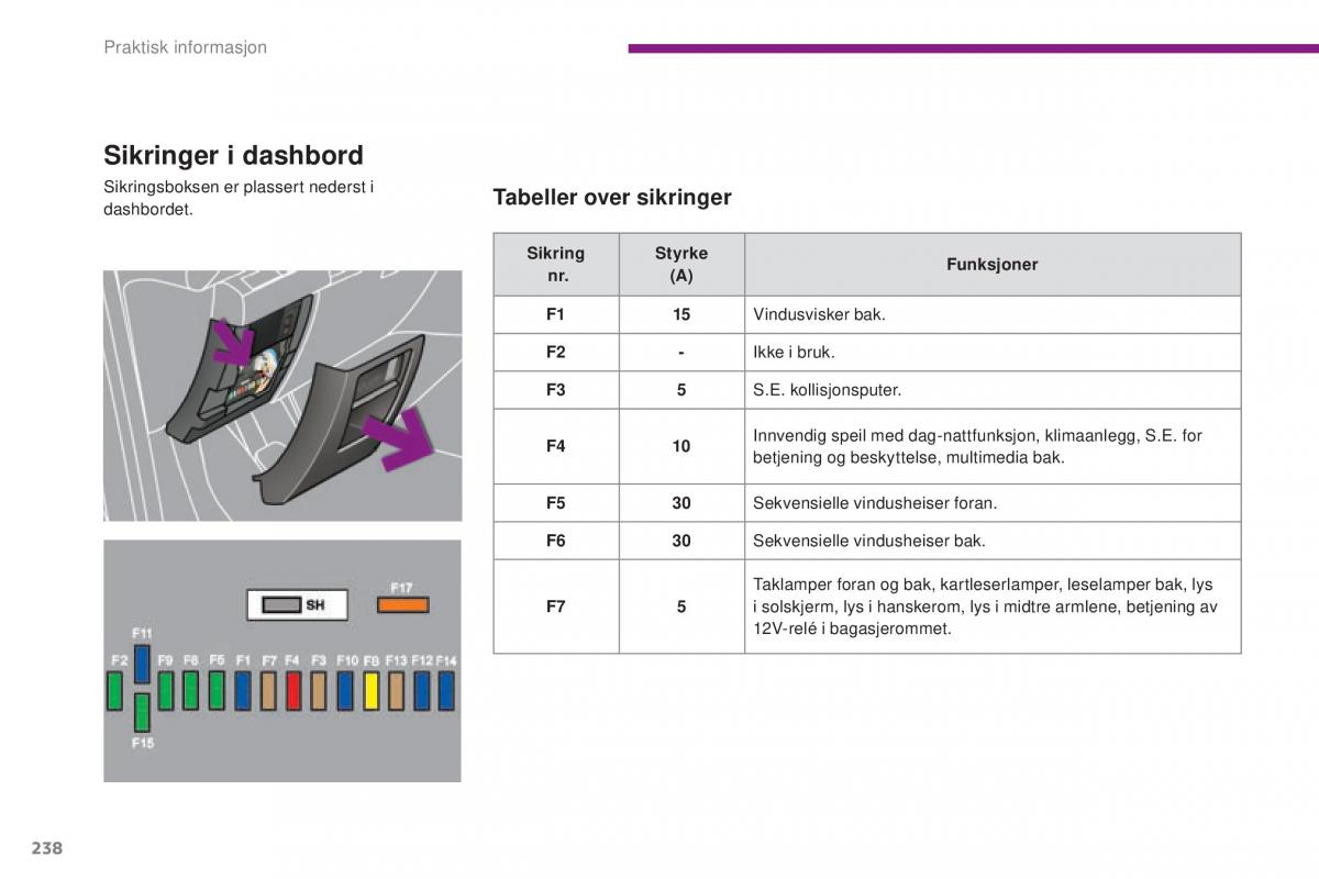 Peugeot 5008 II 2 bruksanvisningen / page 240