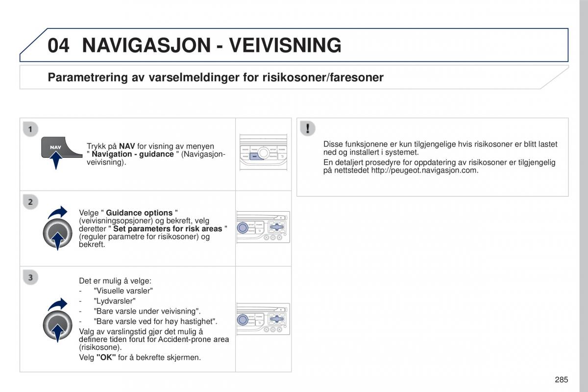 Peugeot 5008 II 2 bruksanvisningen / page 287