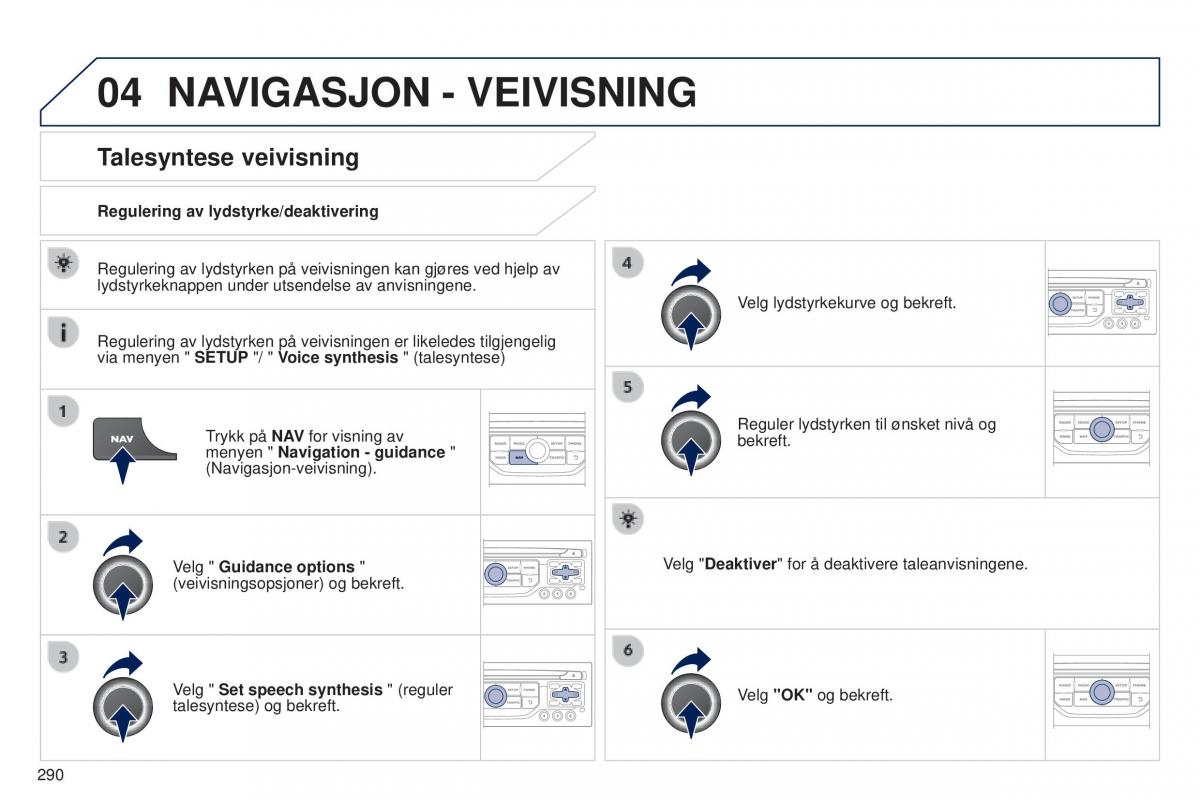 Peugeot 5008 II 2 bruksanvisningen / page 292