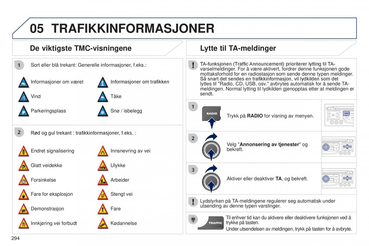 Peugeot 5008 II 2 bruksanvisningen / page 296