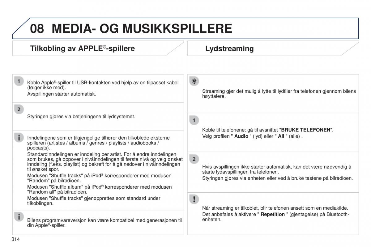 Peugeot 5008 II 2 bruksanvisningen / page 316