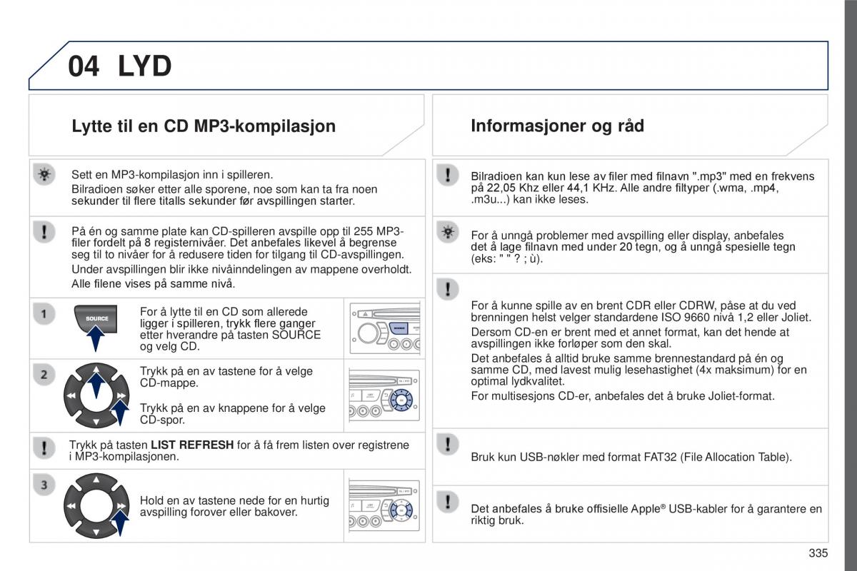 Peugeot 5008 II 2 bruksanvisningen / page 337